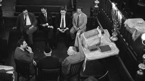 Cantor Moshe Ganchoff, Barry Serota, Neil Levin, Danny Gildar, Jack Mendelson and Nate Lam.