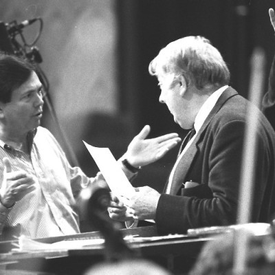 Gerard Schwarz & member of the Czech Philharmonic Orchestra