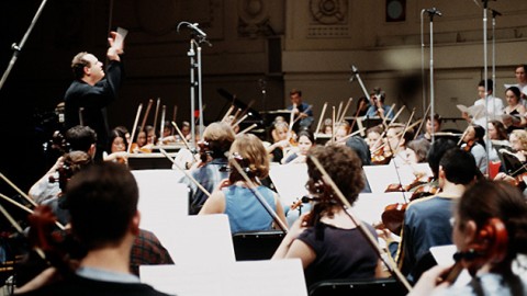 Kenneth Kiesler and members of the University of Michigan Symphony Orchestra