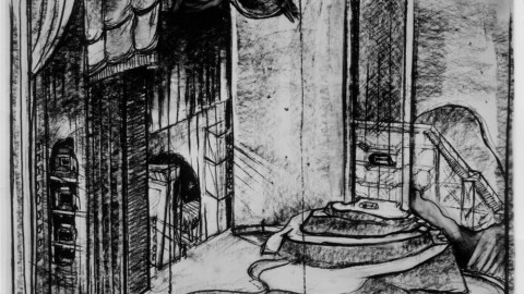 Sketch of the set design for Kurt Weill's The Eternal Road