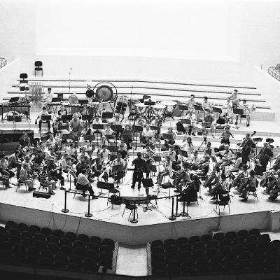 Conductor Jorge Mester and the Barcelona Symphony-National Orchestra of Catalonia.