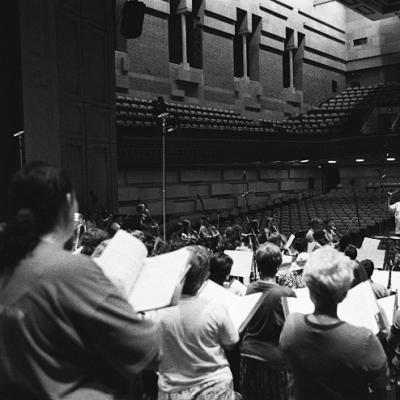 Conductor Nick Strimple and members of the Choral Society of Southern California, Los Angeles Zimriyah Chorale and Young Musician's Foundation Debut Orchestra